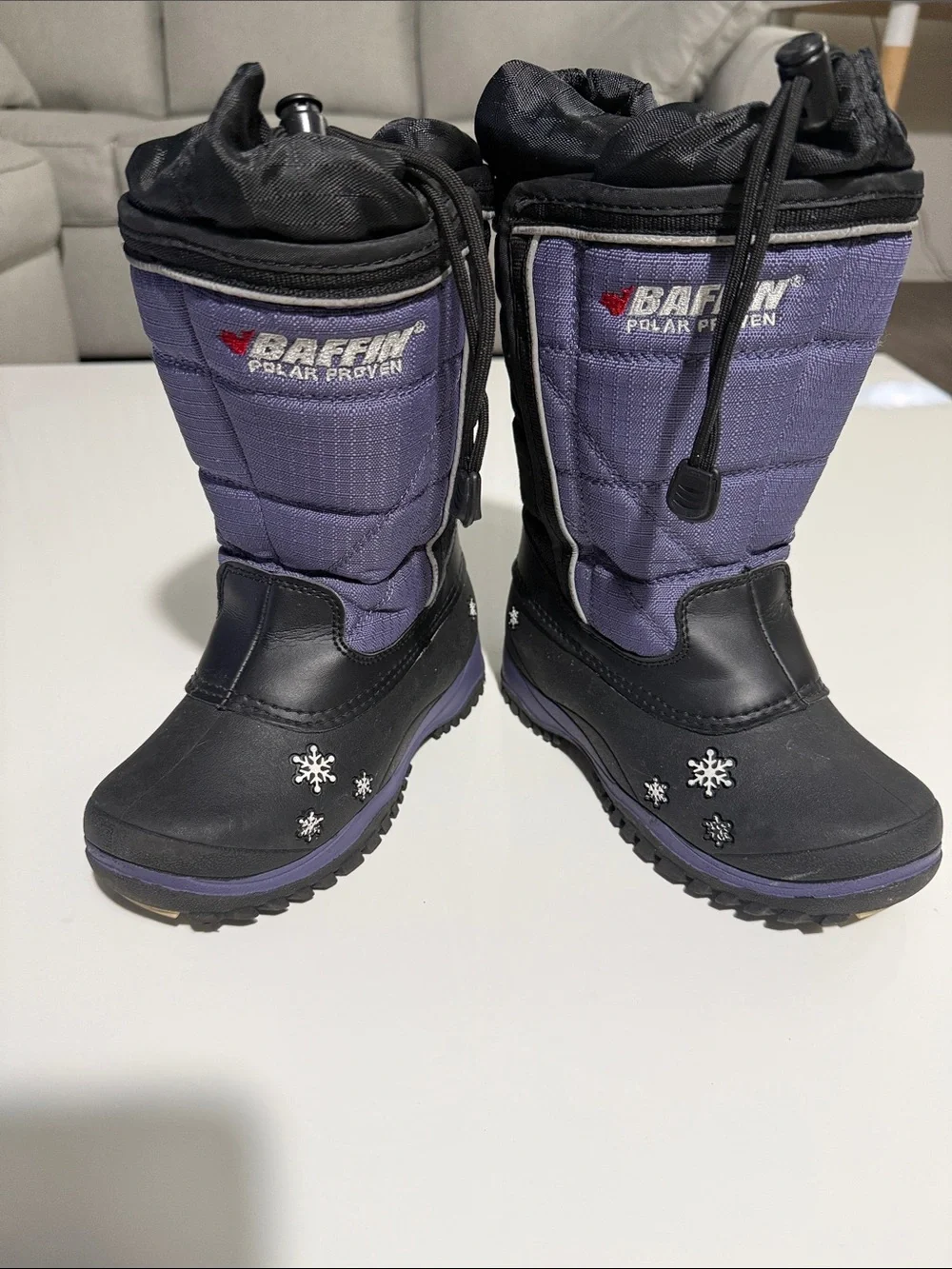 Baffin Girl Black and Purple Kids Winter Boots Sz 12